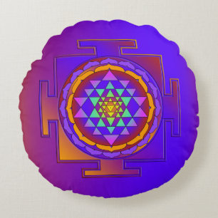 Coussins Ronds SRI YANTRA pleine couleur + vos idées
