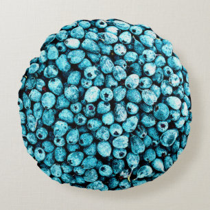 Coussins Ronds "Stack of Blueberry Fruit" jolie photo. Commandez 