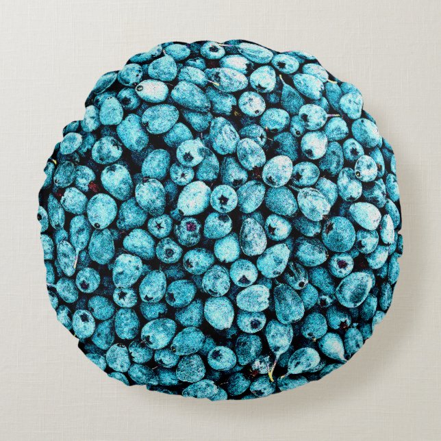 Coussins Ronds "Stack of Blueberry Fruit" jolie photo. Commandez  (Devant)