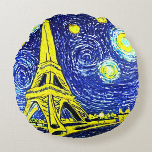 Coussins Ronds Starry Night Paris France