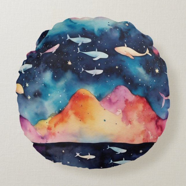 Coussins Ronds Starry Seascape (Devant)