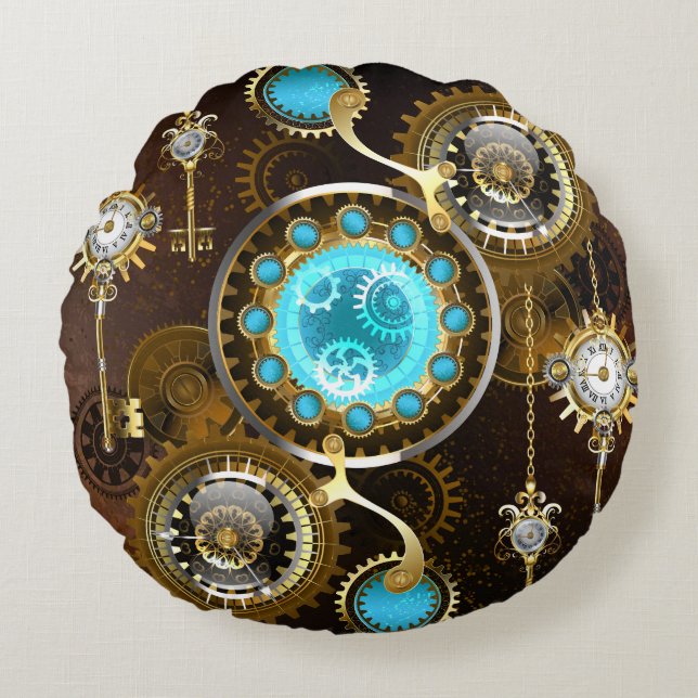 Coussins Ronds Steampunk Rusty Background (Devant)
