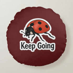 Coussins Ronds Sticker de motivation de Ladybug