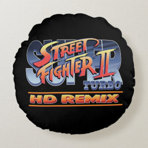 Coussins Ronds Street Fighter II Turbo HD remélangent le logo