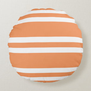 Coussins Ronds Stripes orange et blanc