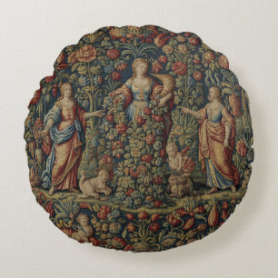 Coussins Ronds Style Antique Français Déesse Romaine Abundantia