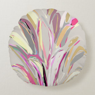 Coussins Ronds Style d'art vectoriel Plante tropical Abstrait