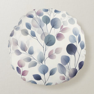 Coussins Ronds Style Soft Pastel Botanique Aquarelle Leaf Art