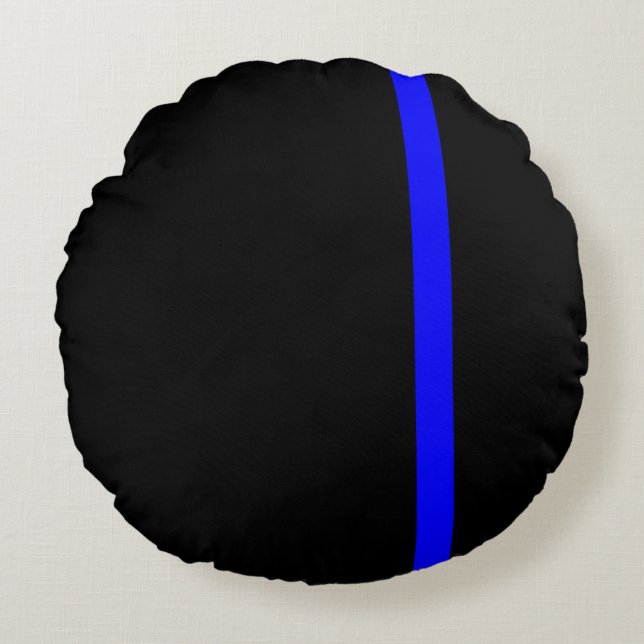 Coussins Ronds Style vertical Symbolique Ligne Bleue Mince (Devant)
