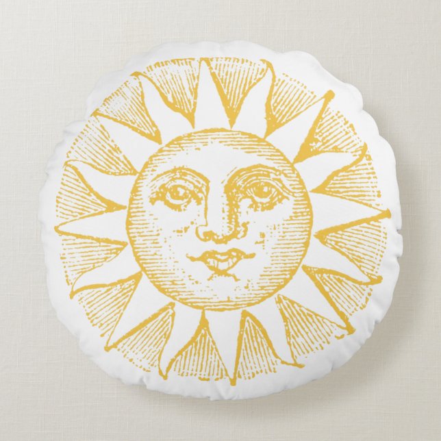 Coussins Ronds Style vintage jaune (Devant)