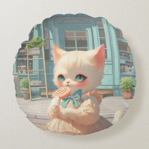 Coussins Ronds Sucrerie Magique de la Sucette: Bao Bao bébé chat
