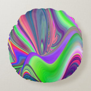 Coussins Ronds Summerfeel, Rainbowart 3D Abstrait