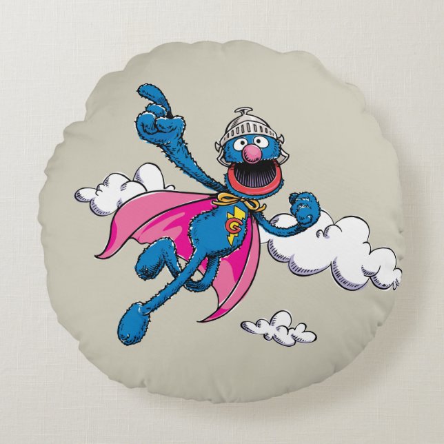 Coussins Ronds Super Grover vintage (Devant)