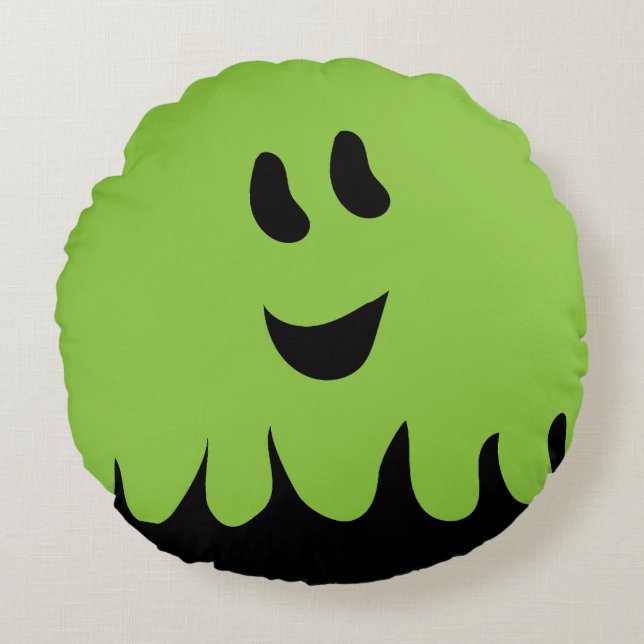 Coussins Ronds Sweet Boo Ghost Coussin-Green (Devant)