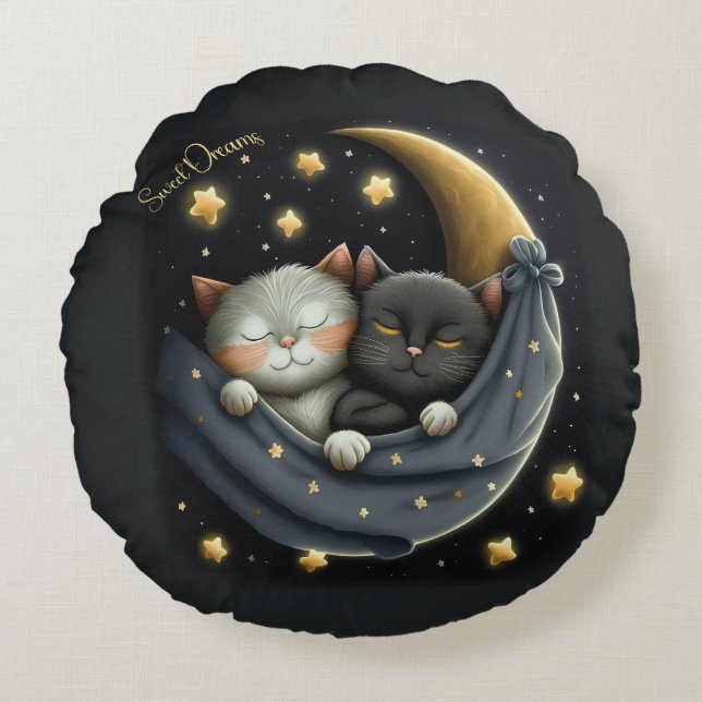 Coussins Ronds Sweet Dreams Joli Design Kitten (Devant)
