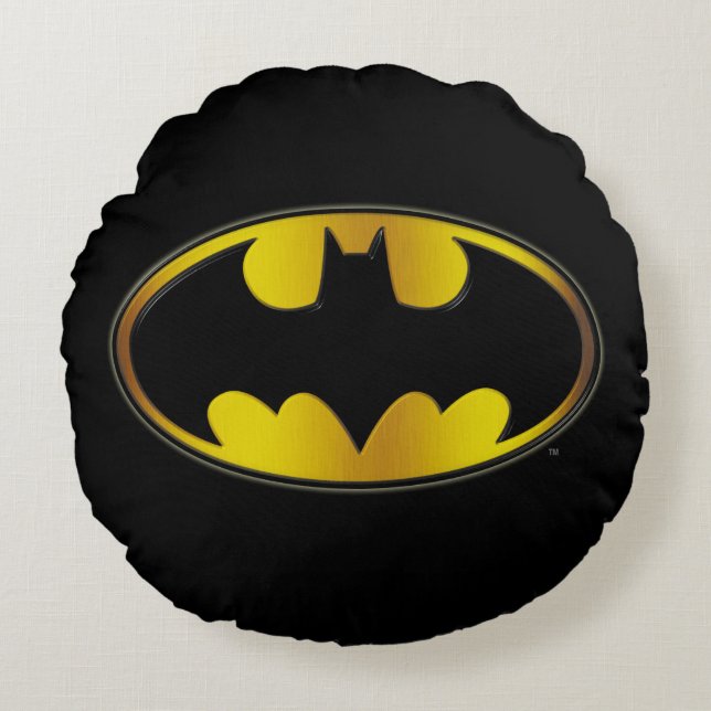 Coussins Ronds Symbole Batman | Logo de dégradé ovale (Devant)
