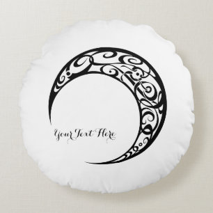 Coussins Ronds Symbole de lune tribale personnalisée