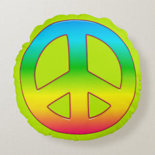 Coussins Ronds Symbole de paix 01 (ckc)-Oreiller à lancer rond