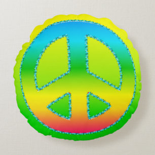 Coussins Ronds Symbole de paix 07 (ckc)-Oreiller à lancer rond
