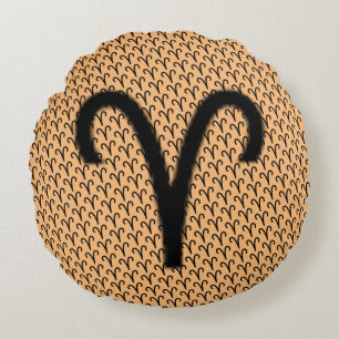 Coussins Ronds Symbole Zodiac Aries Standard par Kenneth Yoncich
