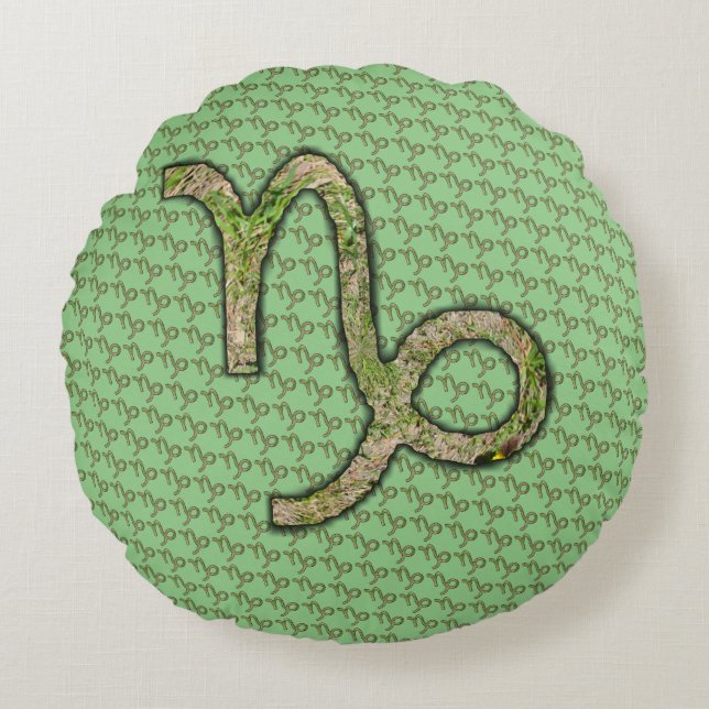 Coussins Ronds Symbole zodiaque Capricorne Élément par K Yoncich (Devant)