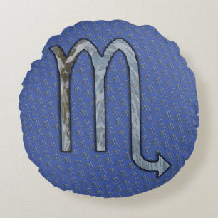 Coussins Ronds Symbole Zodiaque Scorpio Élément par Kenneth Yonci