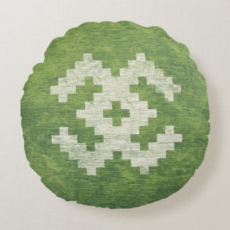 Coussins Ronds Symboles baltes Vert Vintage