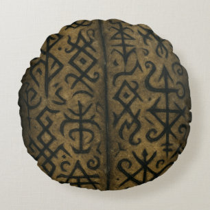 Coussins Ronds Symboles mystiques et oreillers occultes foncés