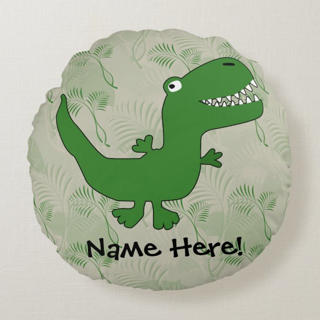 Coussins Ronds T-Rex Tyrannosaurus Rex Dinosaur Cartoon Enfants G (Devant)