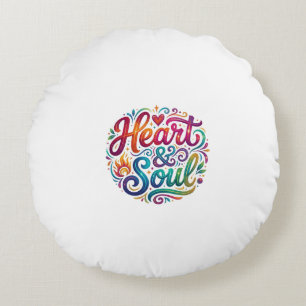 Coussins Ronds T-Shirt Cœur & Âme – Amour & Passions Inspirants