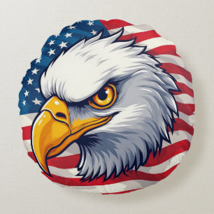 Coussins Ronds T-shirt graphique Eagle Head – USA Pride Apparel