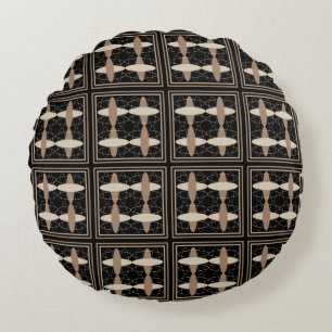 Coussins Ronds Tan sur noir