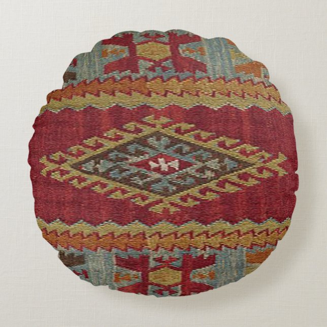 Coussins Ronds Tapis turc Kilim (Devant)