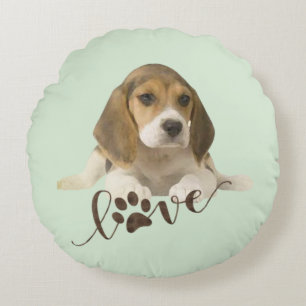Coussins Ronds Tapisserie beagle Faux Canvas Imprimer Acrylique T