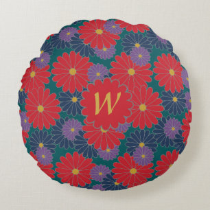 Coussins Ronds Tapisserie florale ronde et éclaboussante d'automn