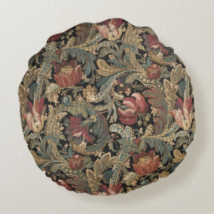 Coussins Ronds Tapisserie florale Vintage riche Brocade Damask 19