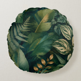 Coussins Ronds Tapisserie ronde de sol feuille tropicale