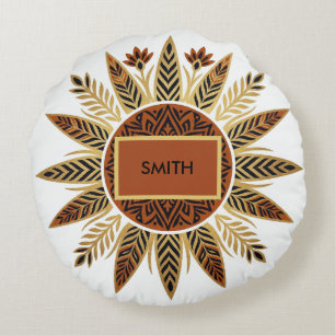 Coussins Ronds Tapisserie ronde mandala Afrohemian Sunburst
