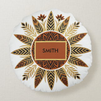 Coussins Ronds Tapisserie ronde mandala Afrohemian Sunburst
