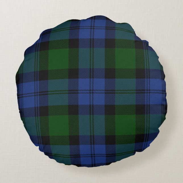 Coussins Ronds Tartan et Polignac Toile de Blackwatch (Dos)