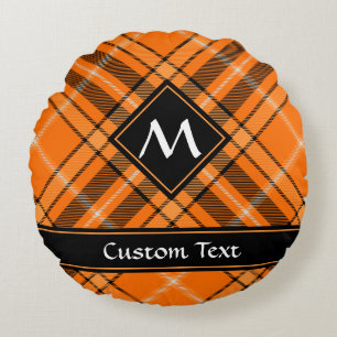 Coussins Ronds Tartan orange d'Halloween