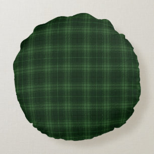 Coussins Ronds Tartan vert foncé Plaid Scottish Motif