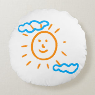 Coussins Ronds Télécharger des enfants Dessiner Transformer des e