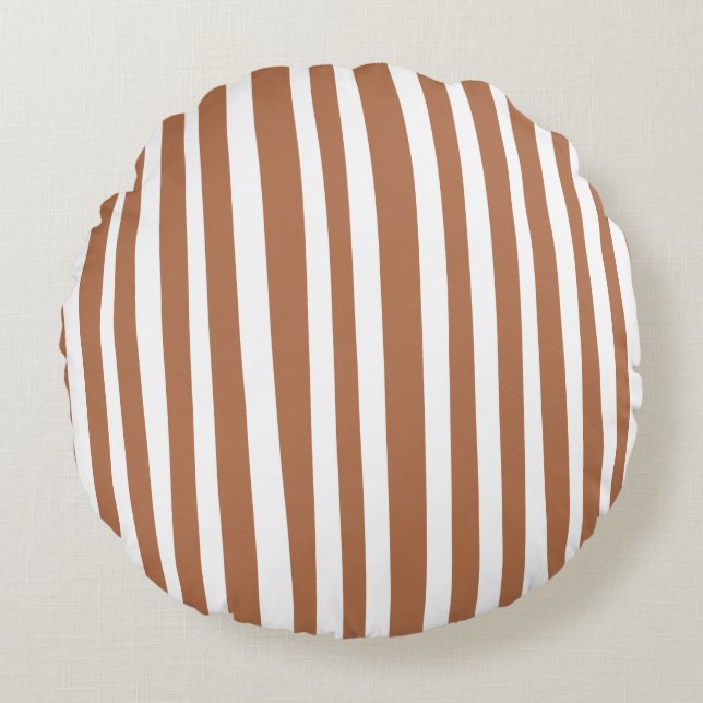Coussins Ronds Terracotta Modern Stripes Minimalist  (Devant)