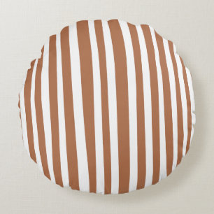 Coussins Ronds Terracotta Rayures Modernes Minimalistes