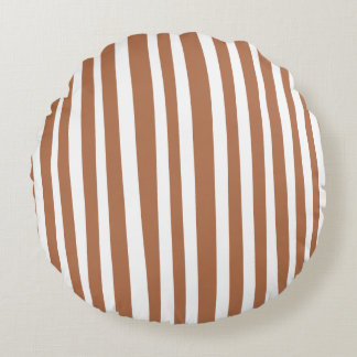 Coussins Ronds Terracotta Rayures Modernes Minimalistes