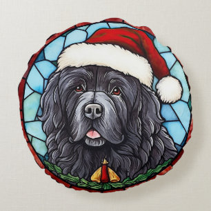 Coussins Ronds Terre-Neuve Verre tâté Noël