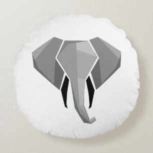Coussins Ronds Tête d'éléphant géométrique