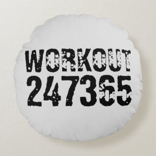 Coussins Ronds Texte usé et rayé Workout 247365 noir