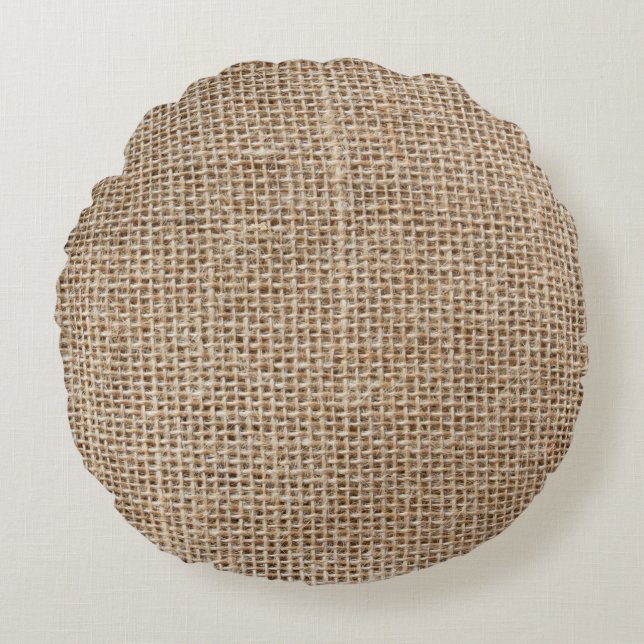 Coussins Ronds Texture de lin brut (Devant)